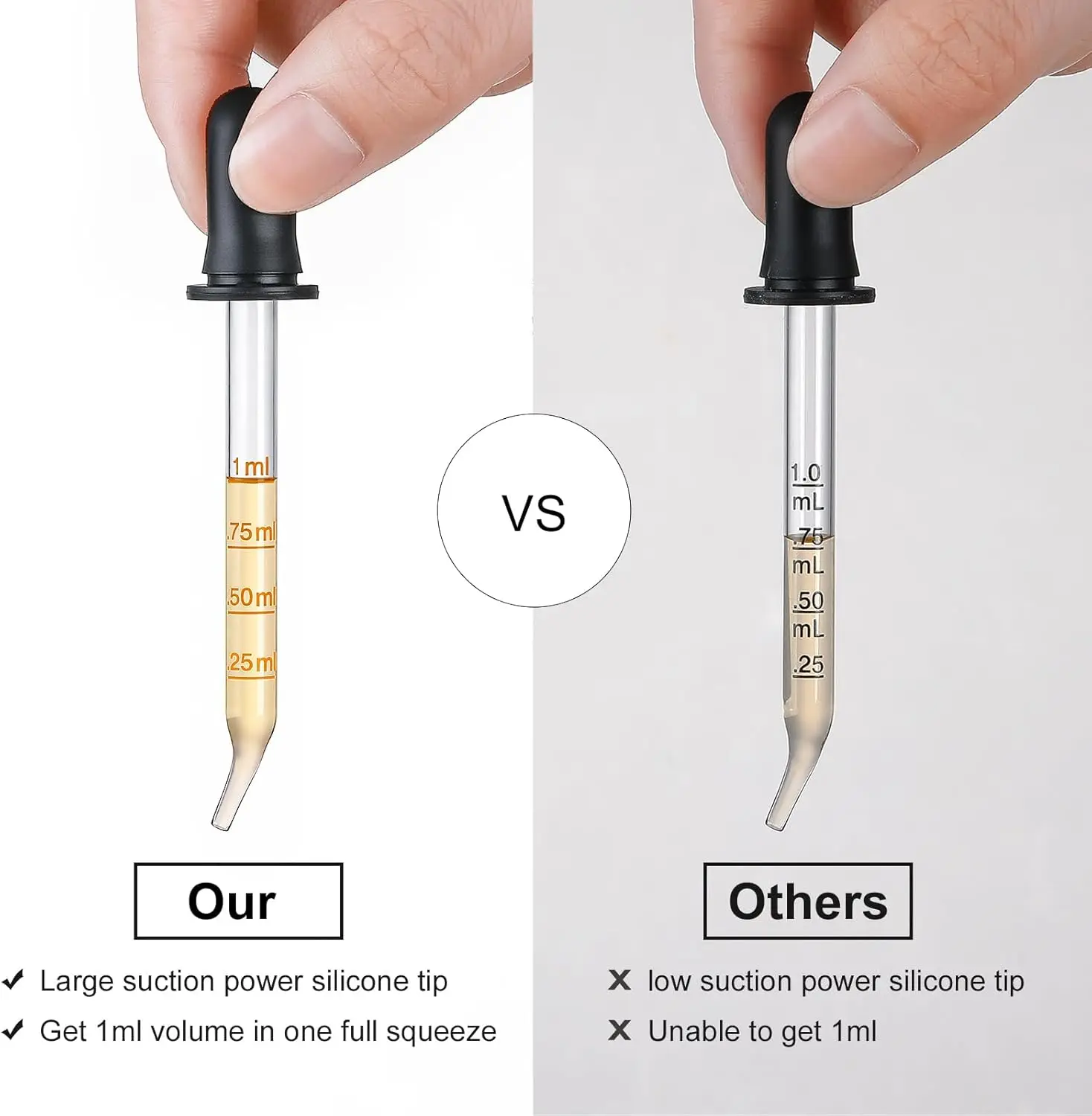 Conta-gotas de vidro 1ml com marcação, 4 unidades - Imagem 3