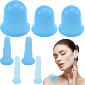conjunto 7 copos de silicone para massagem
