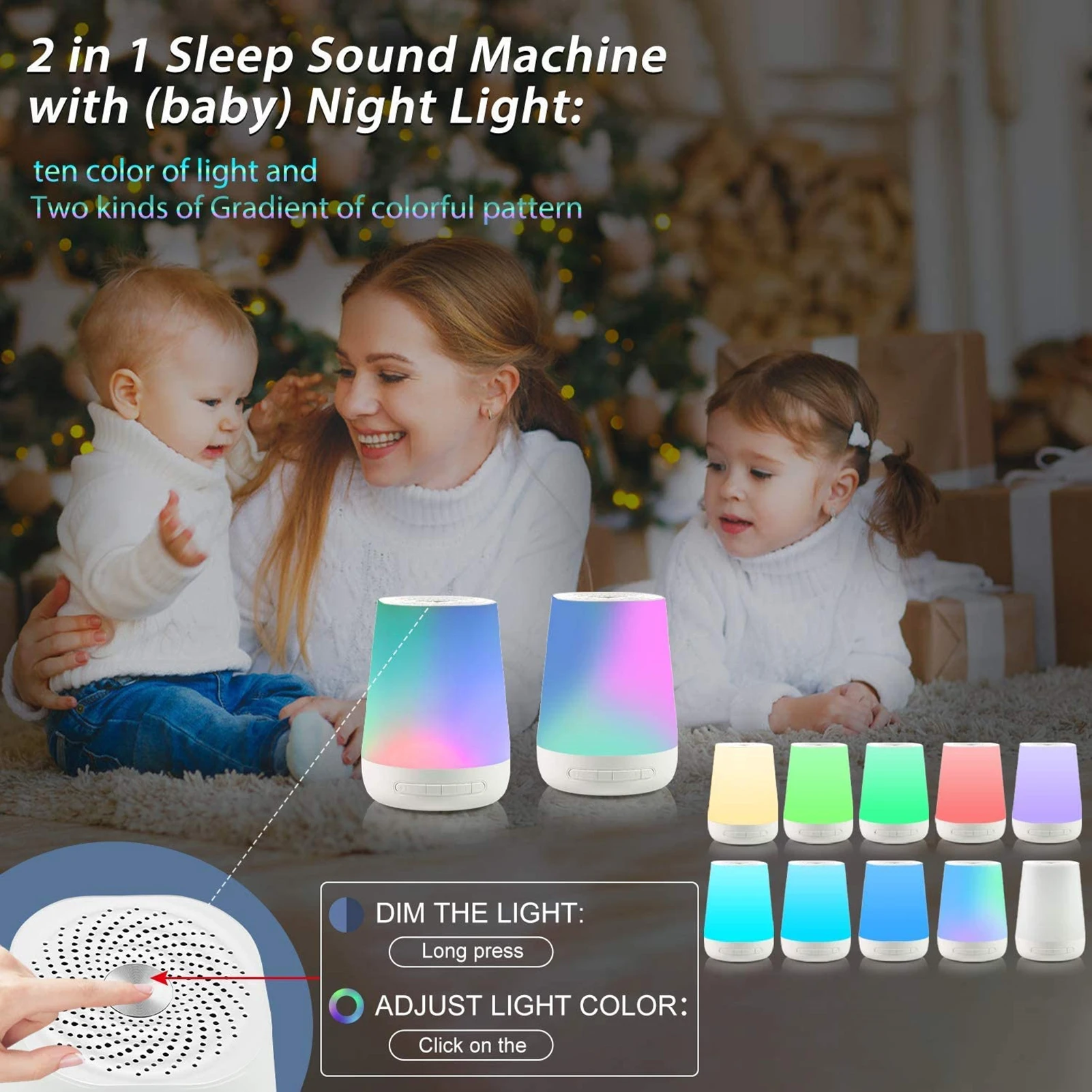 MBZ085 Máquina de Ruído Branco Luz Noturna 28 Sons - Imagem 5