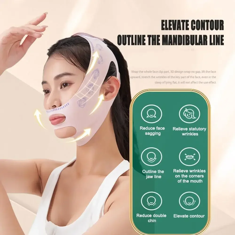 Mento Faixa Modeladora Facial V-Line Rosa - Imagem 2