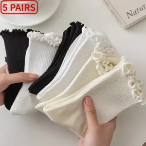 kit 5 pares meias femininas algodão
