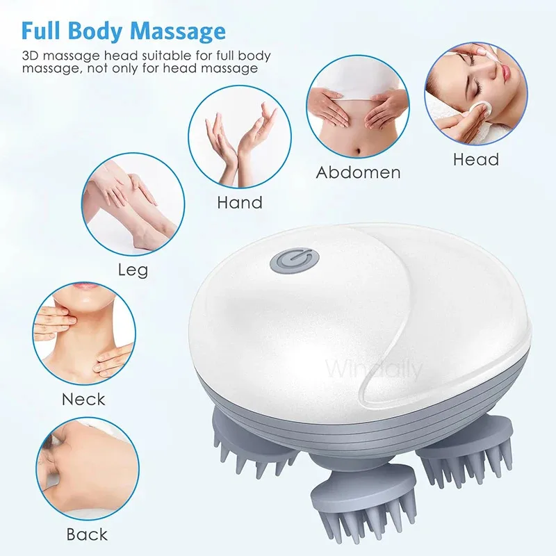 Massageador Elétrico de Cabeça 4 Pontas Amassamento 3D USB - Imagem 3