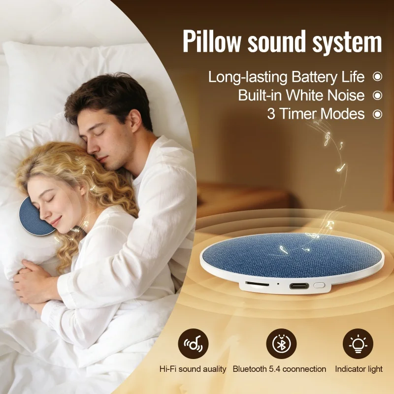 Almofada Alto-falante Bluetooth 5.4 Som Hi-Fi para Sono - Imagem 3