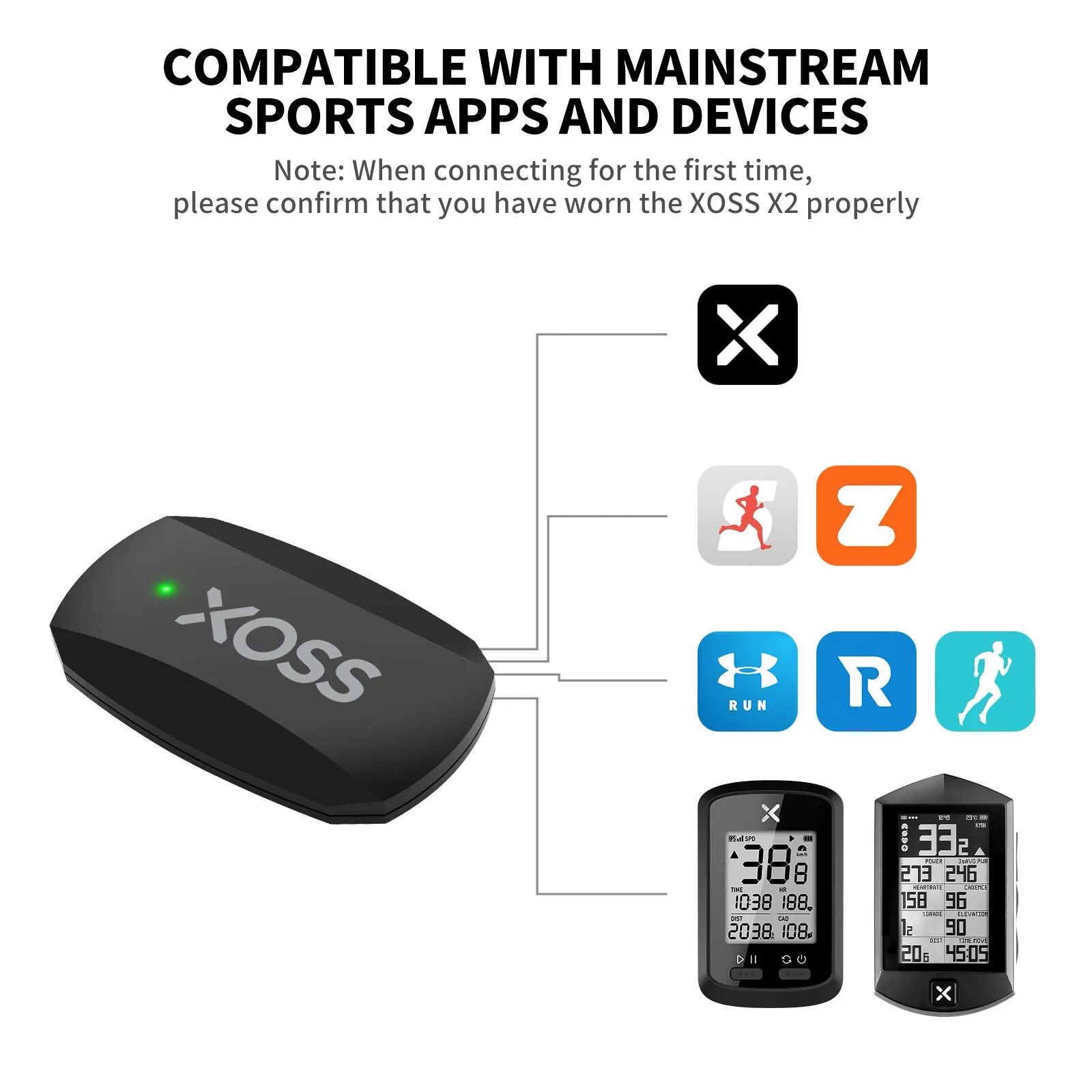 XOSS X2 Cinta Peitoral Monitor Cardíaco Bluetooth ANT+ - Imagem 3