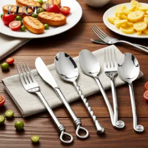 conjunto de talheres espiral inox