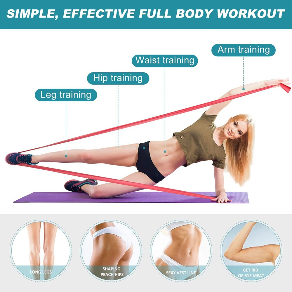 Faixa Elástica de Resistência para Yoga Pilates Látex Natural - Imagem 4