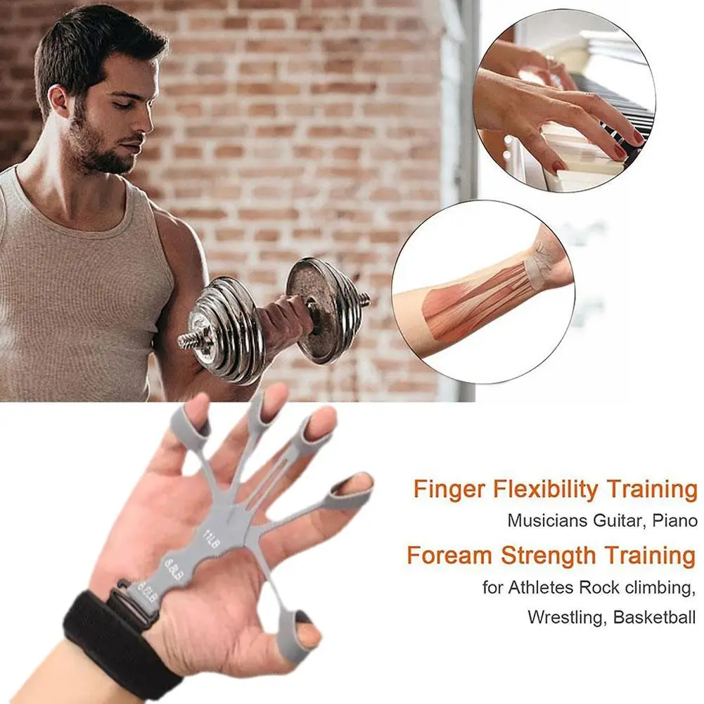 Hand Grip Strengthener Ajustável 5 Dedos Silicone - Imagem 3