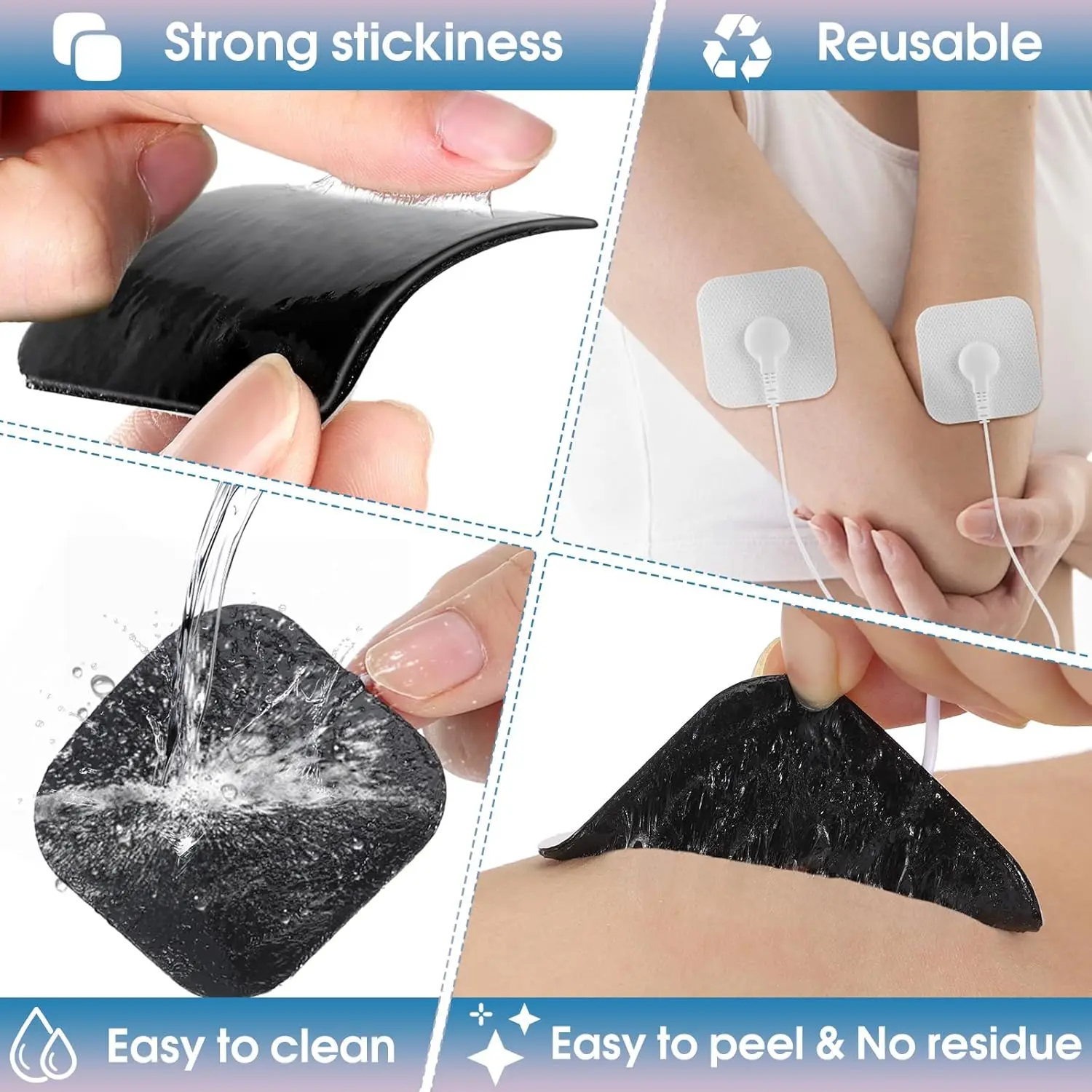 Almofadas Eletrodo TENS Reutilizáveis para Fisioterapia - Imagem 5