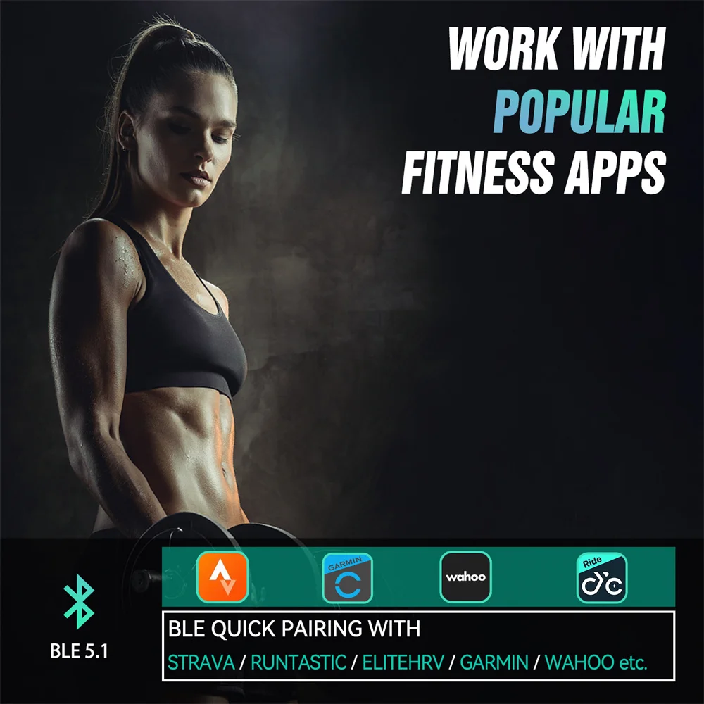 Cycplus H1 Sensor de Frequência Cardíaca Braçadeira Bluetooth ANT+ - Imagem 3