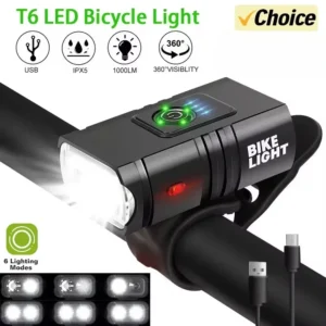 luz de bicicleta t6 led recarregável