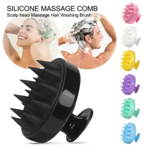 escova massageadora de silicone para couro cabeludo