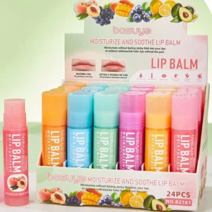 bálsamo labial com sabor de frutas