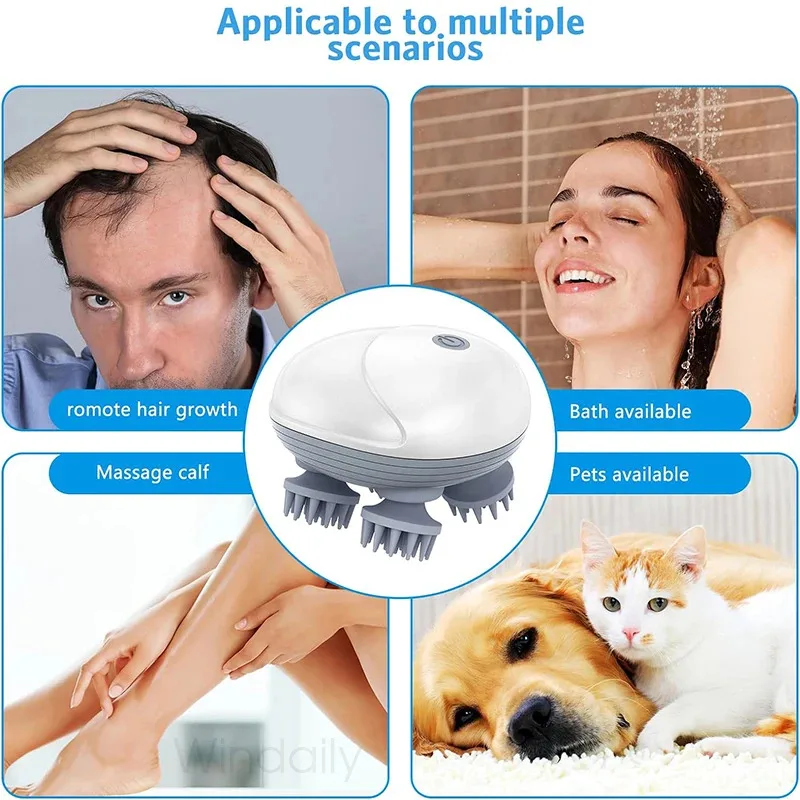 Massageador Elétrico de Cabeça 4 Pontas Amassamento 3D USB - Imagem 2