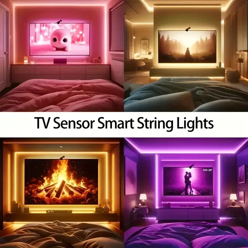 Fita LED Inteligente RGB USB 5V com Sensor de Cor para TV - Imagem 6