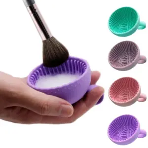 escova de maquiagem limpador dobrável