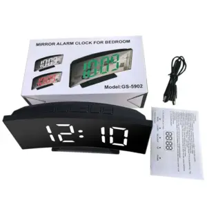 relógio digital led espelho branco