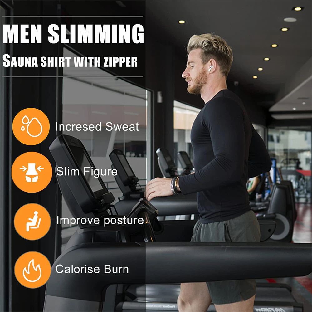 Camisa de sauna masculina de compressão manga longa - Imagem 5