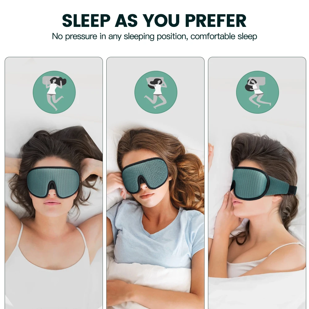 Nova Marca Máscara de Dormir 3D Bloqueia Luz Marrom - Imagem 5