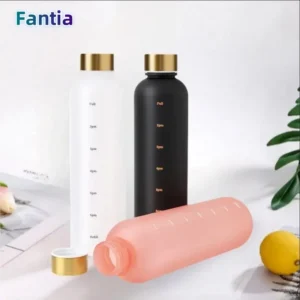 garrafa de água 1l com marcador de tempo