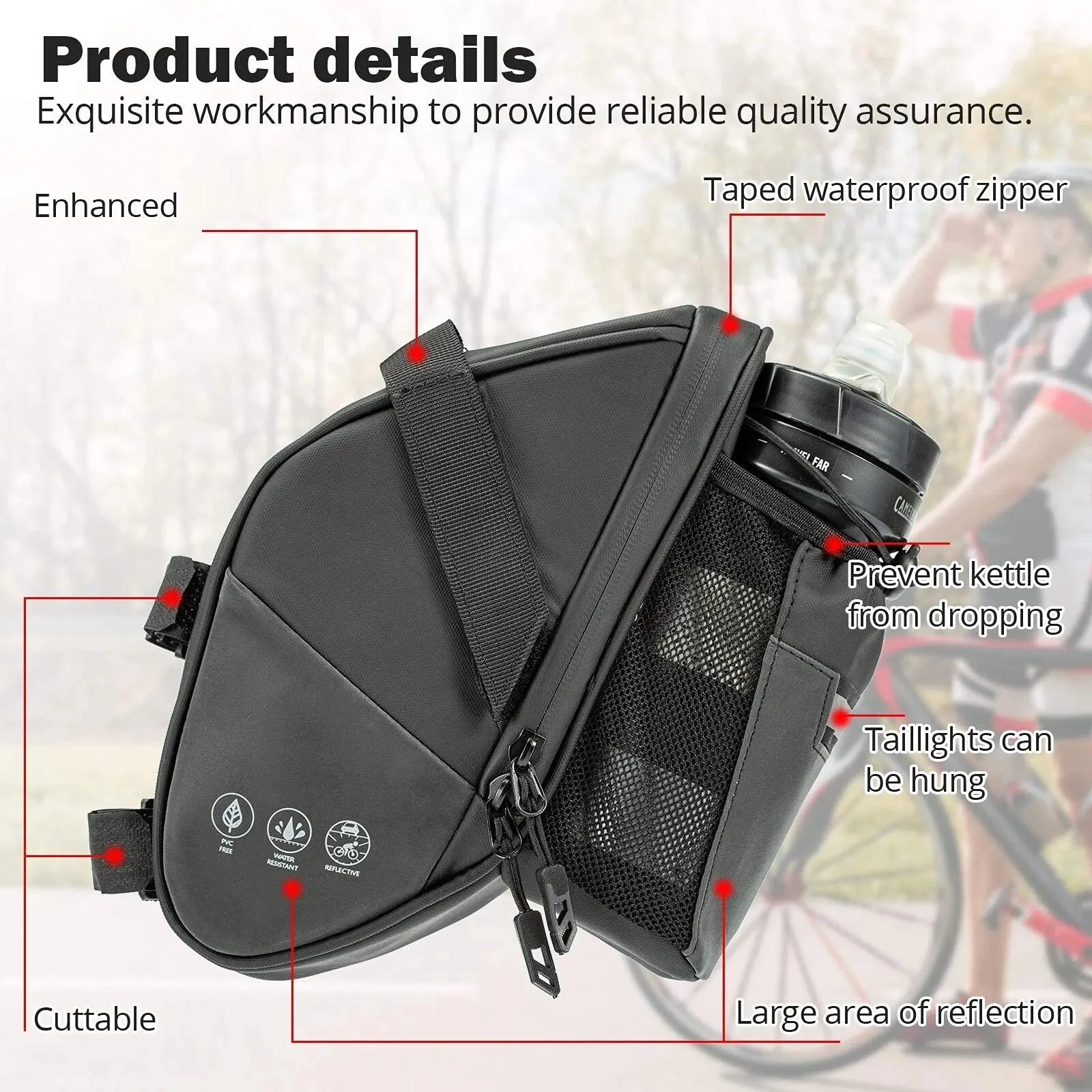 Bolsa de Selim Ciclismo Impermeável Traseira 1,5L - Imagem 5