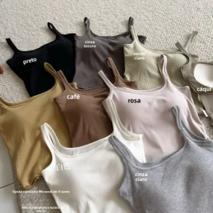 camiseta base feminina almofada embutida
