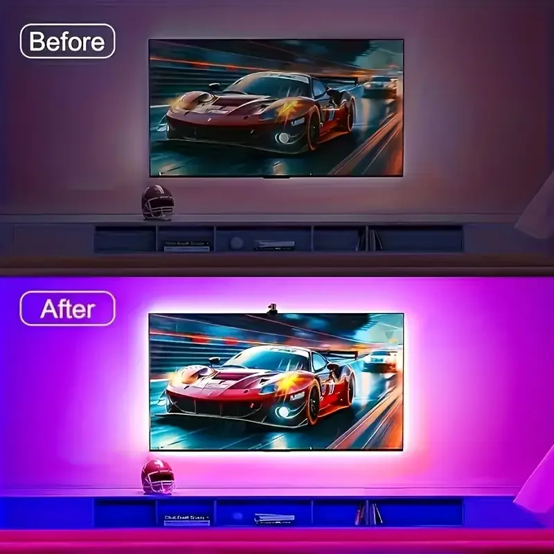 Fita LED Inteligente RGB USB 5V com Sensor de Cor para TV - Imagem 2