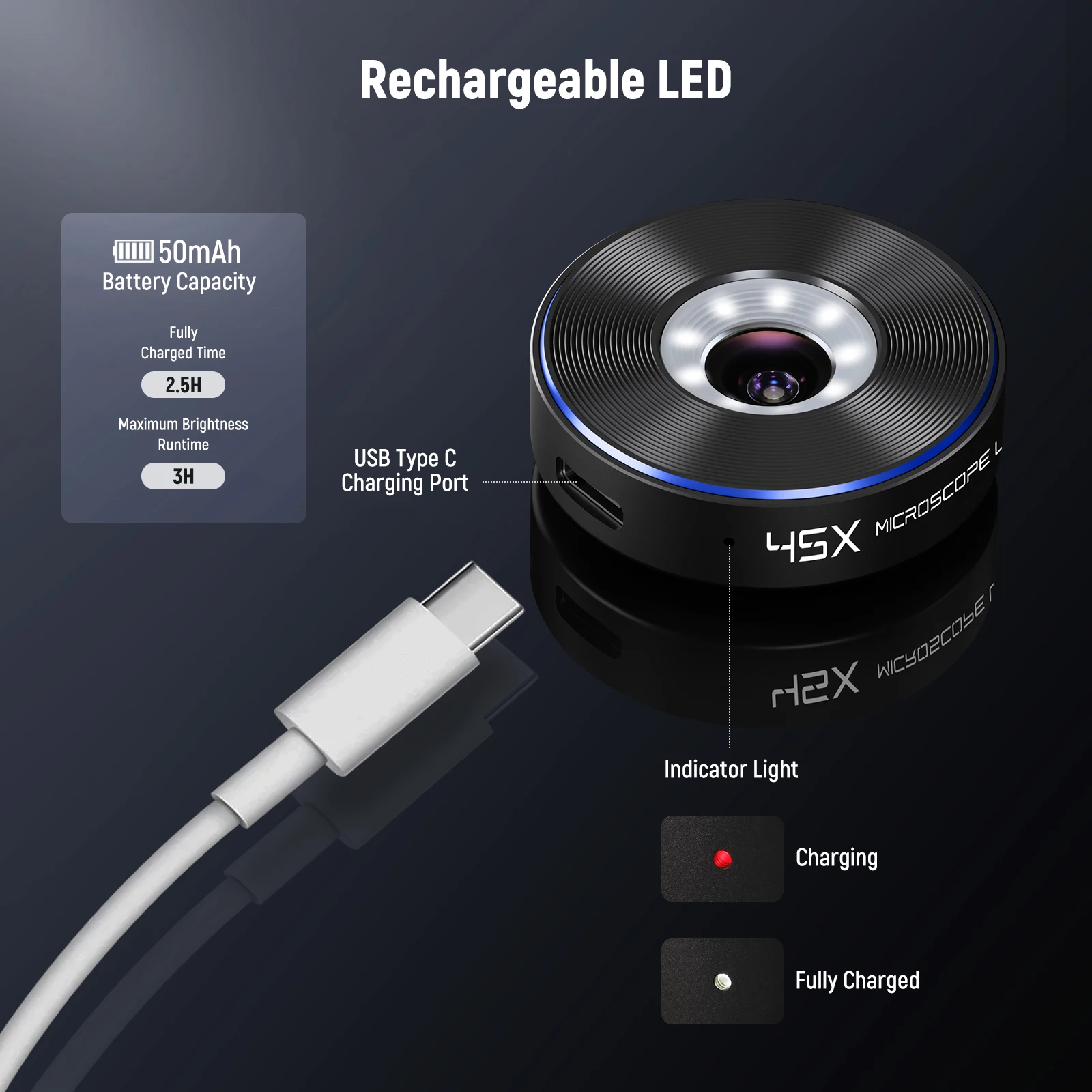 Neewer Lente de Microscópio de Bolso 45x com Clipe para Telefone - Imagem 5