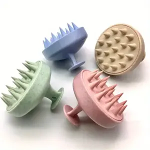 escova massageadora de silicone para couro cabeludo