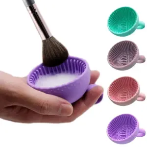 tigela dobrável limpador de pincéis de maquiagem