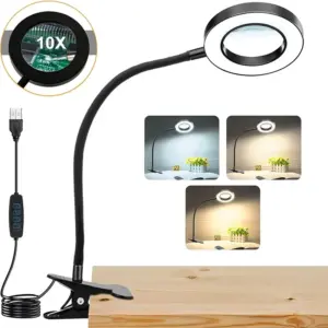 lupa de aumento 10x com luminária led