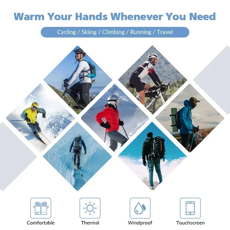 Luvas de Inverno Térmicas Touchscreen à Prova de Vento - Imagem 5