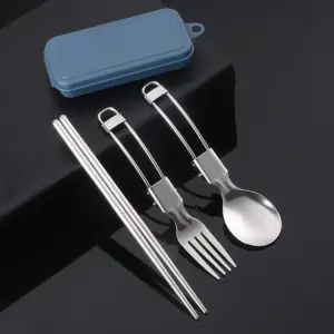 conjunto de talheres dobráveis aço inoxidável