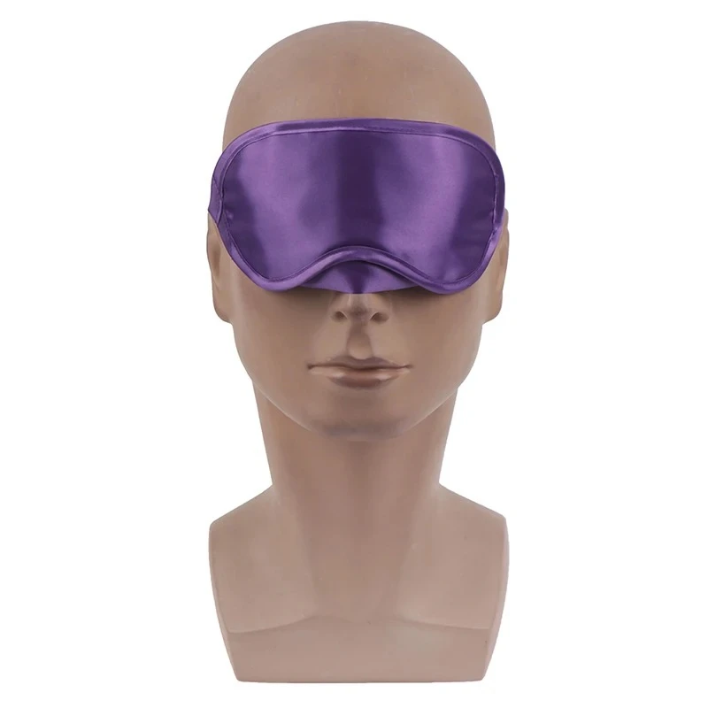 Máscara de Olhos de Seda para Dormir Acolchoada Roxo - Imagem 3