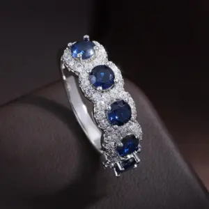 anel cobre zircônia azul