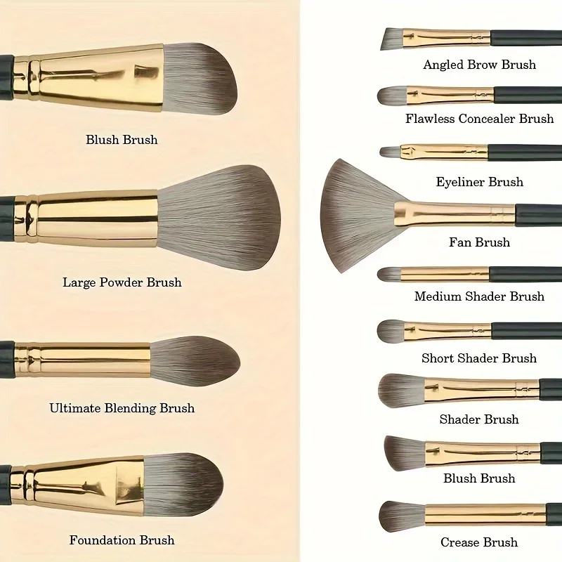 Conjunto de Pincéis de Maquiagem Macios 14 Peças - Imagem 2