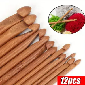 kit agulhas de crochê cabo bambu