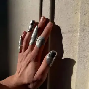 conjunto de anéis artísticos