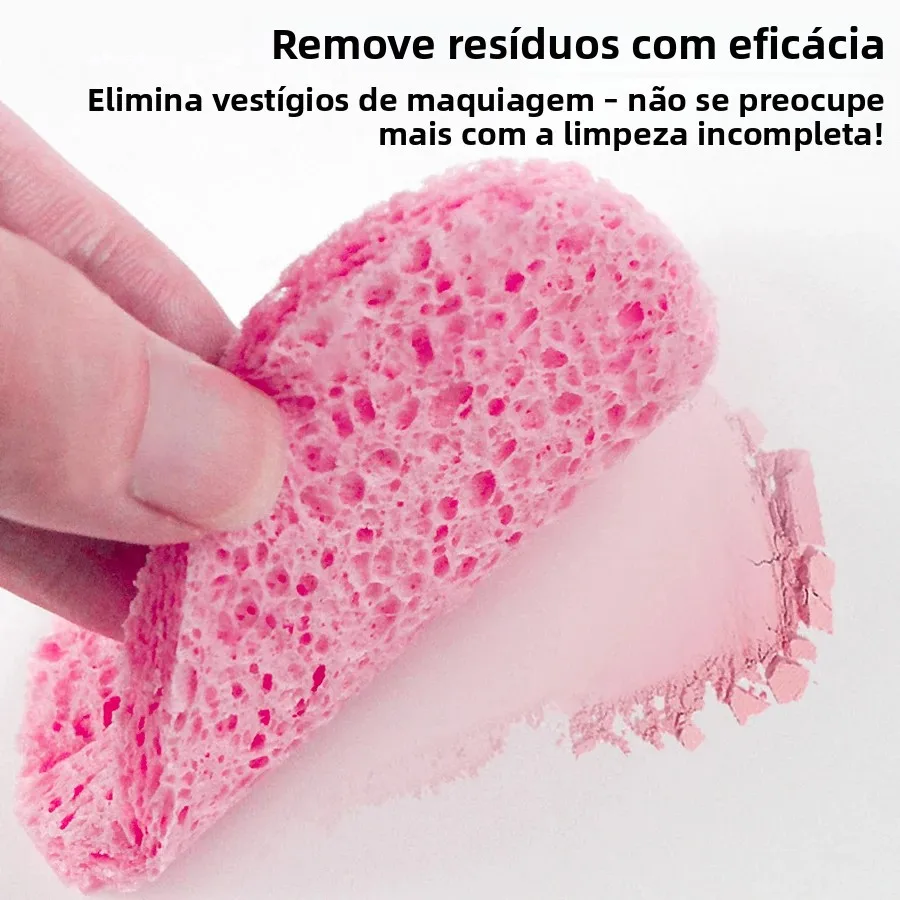 Esponjas Faciais de Celulose Comprimidas Rosa 10 Peças - Imagem 3