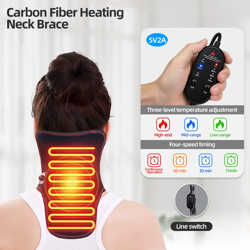 Suporte de Pescoço Elétrico Aquecido Massageador Vibratório - Imagem 3