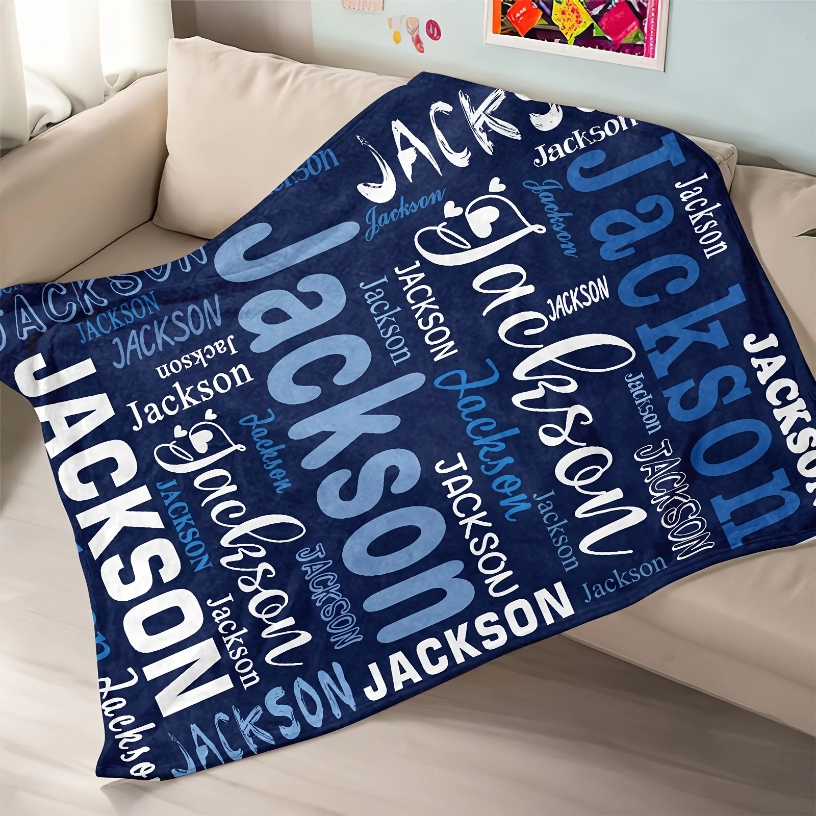 Cobertor de Flanela Personalizável com Nome para Adultos e Crianças - Imagem 5
