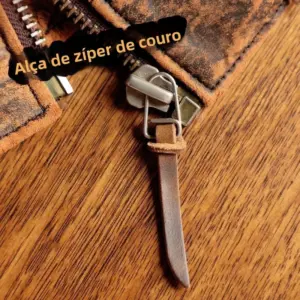 puxador de zíper de couro genuíno