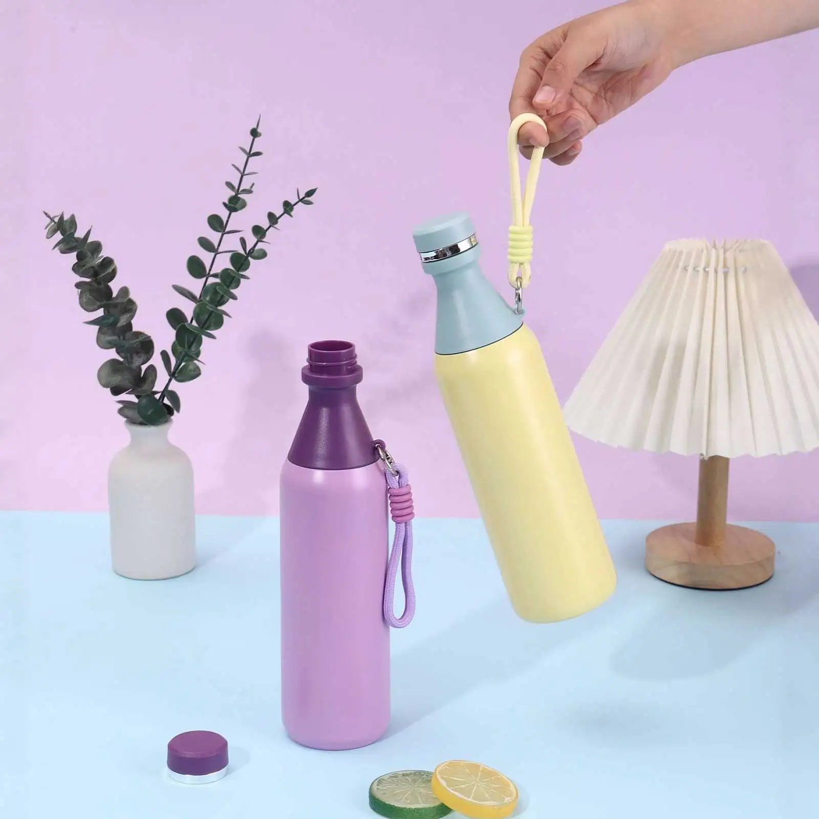 Garrafa Térmica Aço Inoxidável 500ml Tampa Rosca Roxo - Imagem 2
