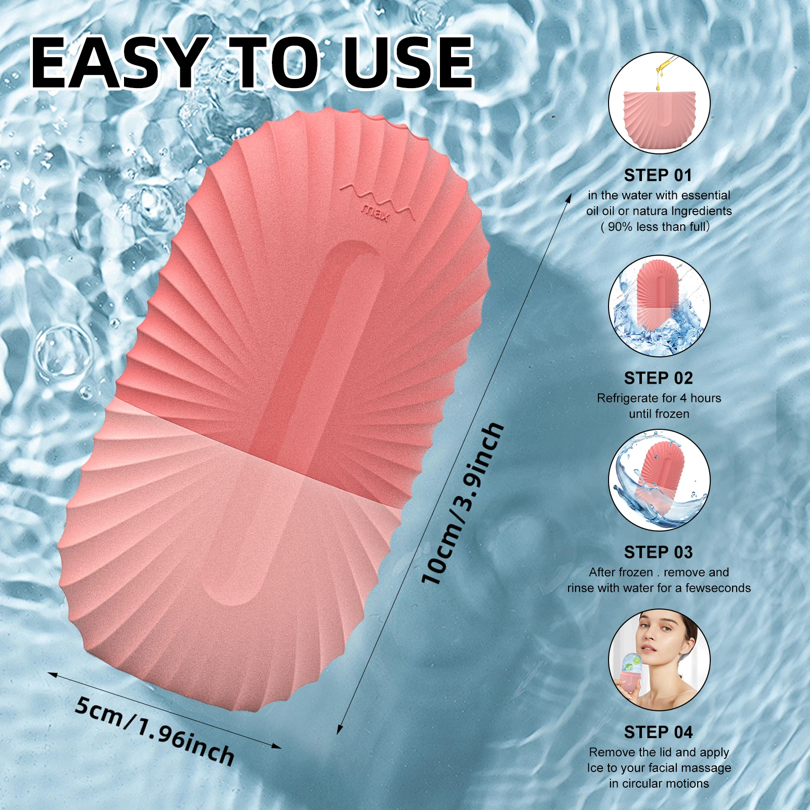 Molde de cubo de gelo facial de silicone roxo - Imagem 6