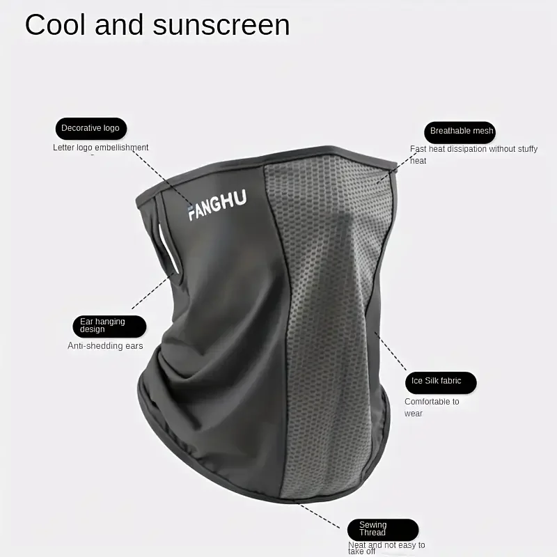 Balaclava Ciclismo Máscara Facial Seda Gelada Branca - Imagem 5