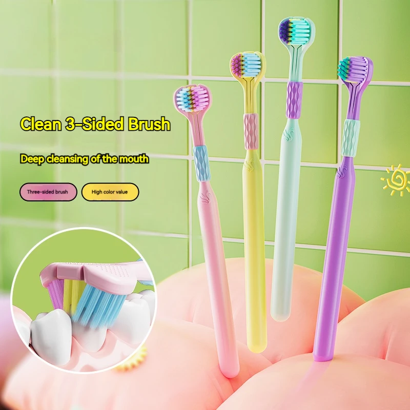 Escova Dental Trilateral com Raspador de Língua Cores Sortidas - Imagem 3