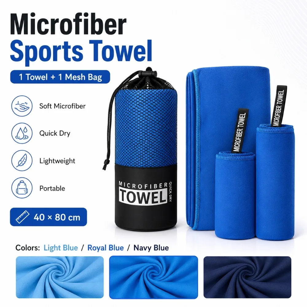 toalha esportiva microfibra 40x80cm