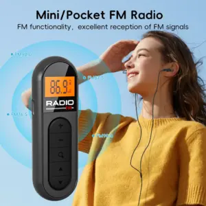 rádio fm portátil recarregável