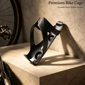Suporte Garrafa Bicicleta Nylon Fibra Carbono BRANCO - Imagem 4