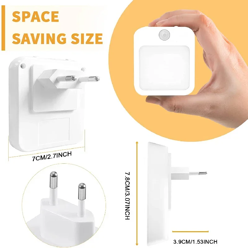 Luz Noturna LED Sensor de Movimento Plugue UE 0,5W - Imagem 3