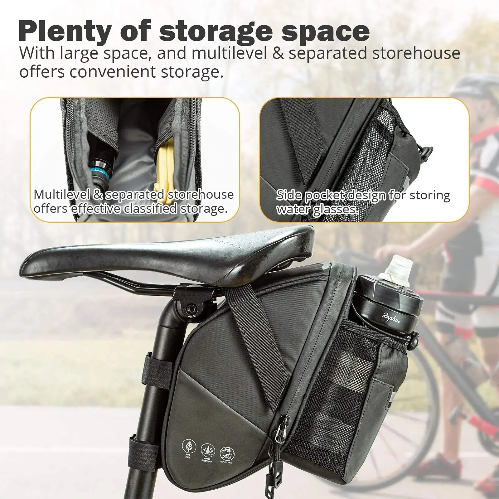 Bolsa de Selim Ciclismo Impermeável Traseira 1,5L - Imagem 2